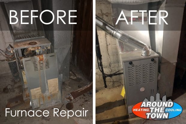 before after Chicago Furnace repair