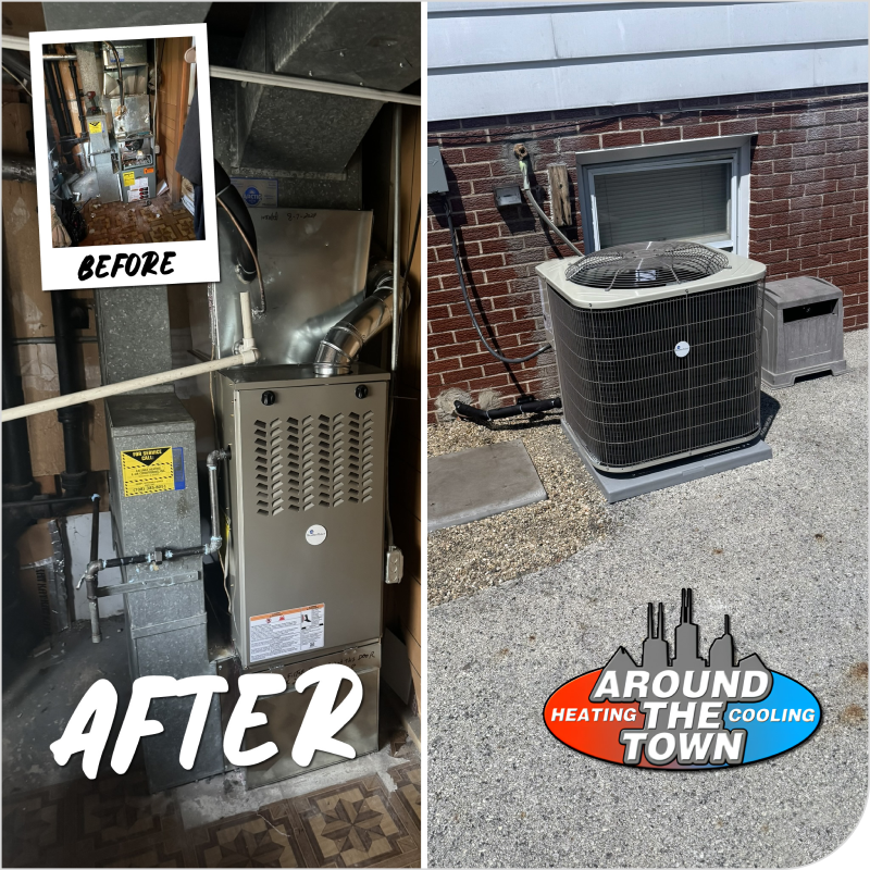 before and after furnace install